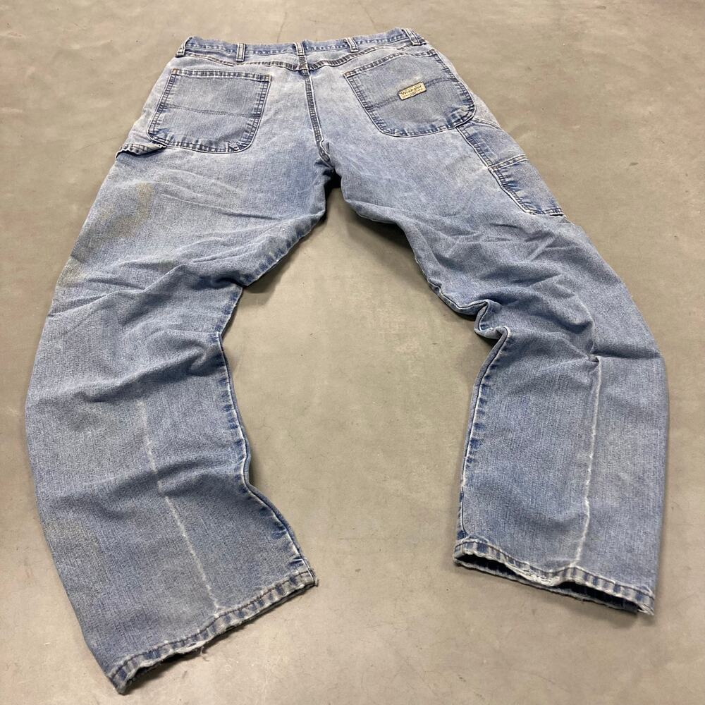 Baggy Y2K wrangler carpenter cargo Jeans 34x34 - Picture 2 of 5
